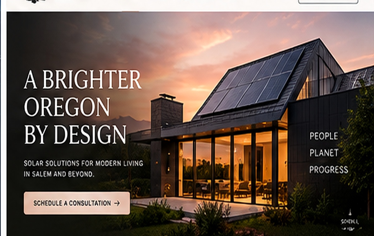 Modern Oregon home with solar panels